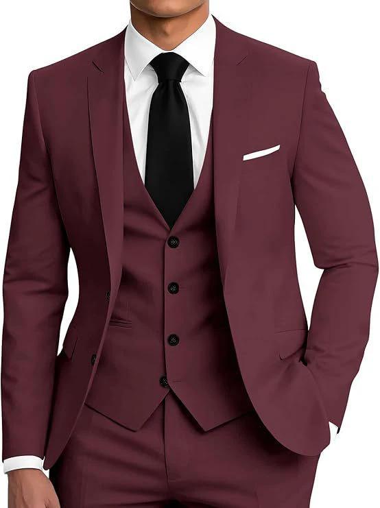 Men's Two-Button Three-Piece Suit by GJG Denim