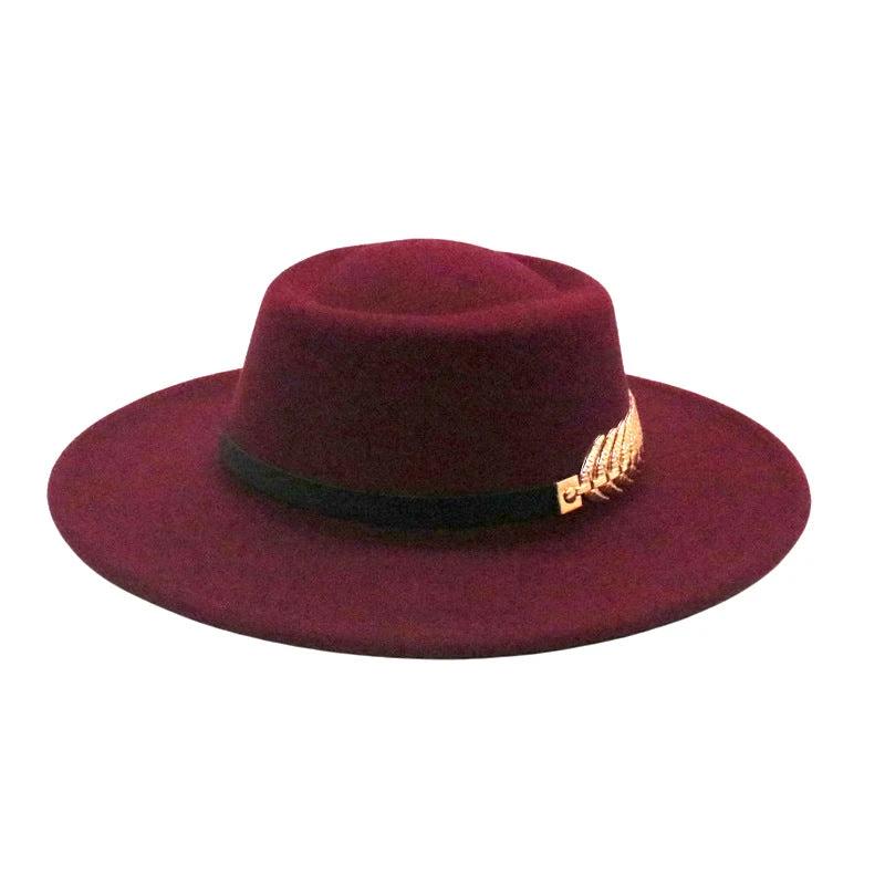 Retro Wide-Brimmed Wool Jazz Hat For Men by GJG Denim