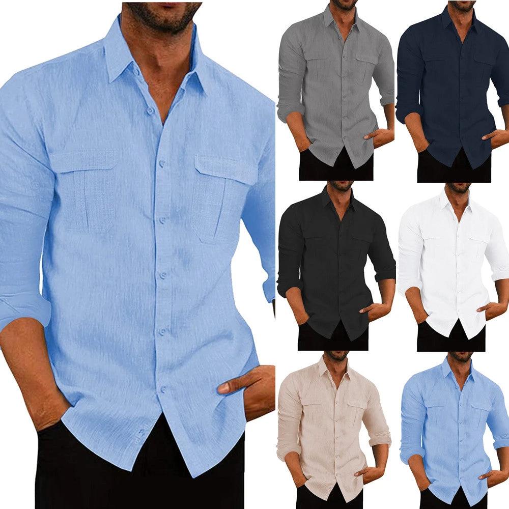 Men's Double Pocket Cotton Shirt by GJG Denim