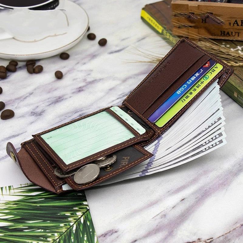 Short Horizontal Wallet Multifunctional PU Leather Wallet For Men by GJG Denim