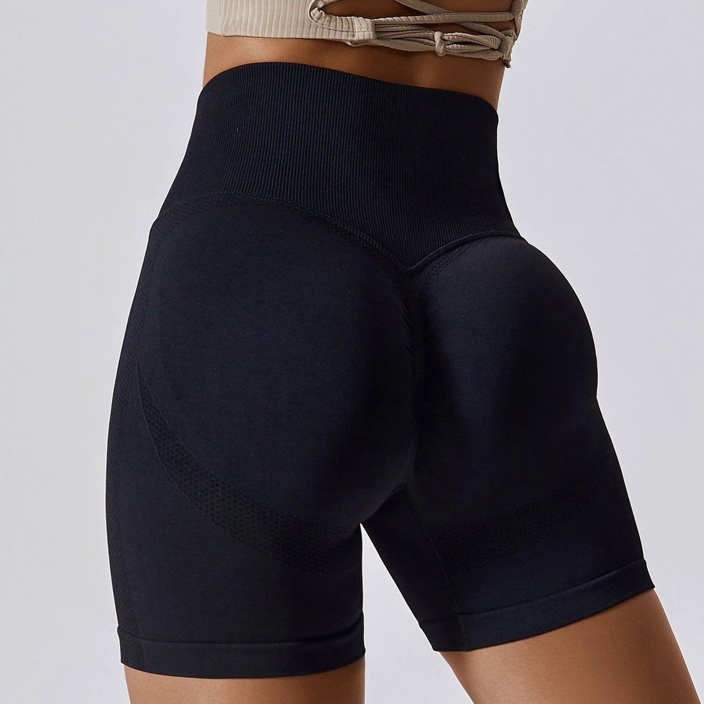 Women's Seamless Yoga Shorts In Europe And America by GJG Denim