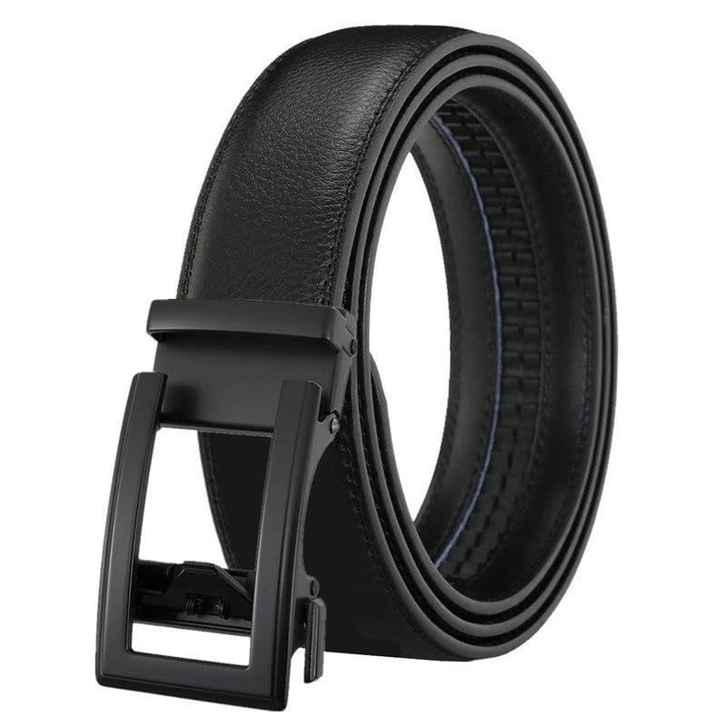 Men's Leather Belt Automatic Buckle Two-layer Cowhide Hollow by GJG Denim