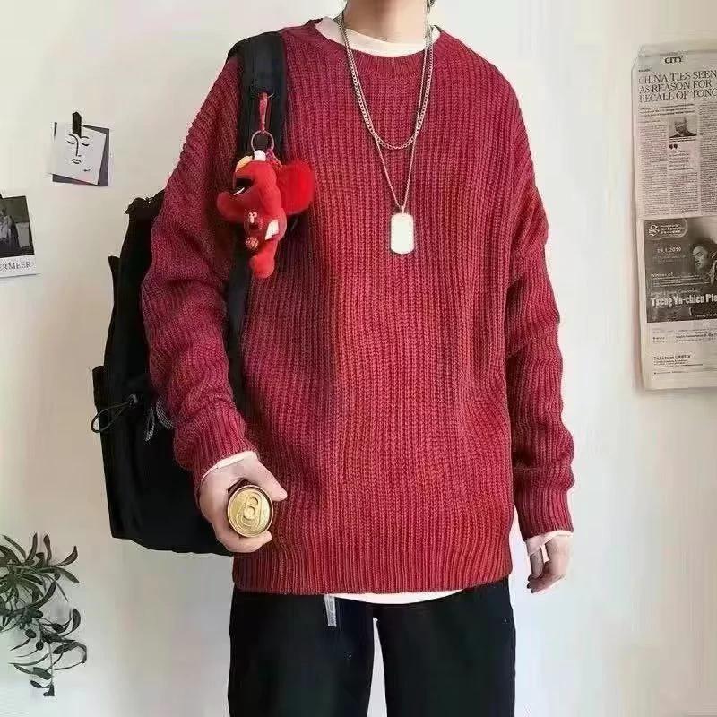 Loose Casual Retro Trendy Underwear Crew Neck Sweater by GJG Denim