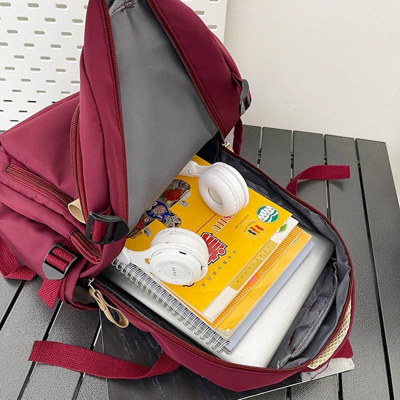 Men's Solid Multi-pocket Backpack Large Capacity by GJG Denim