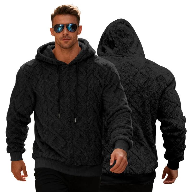 Men's Casual Heavy Double-sided Loose Pullover Hoodie by GJG Denim