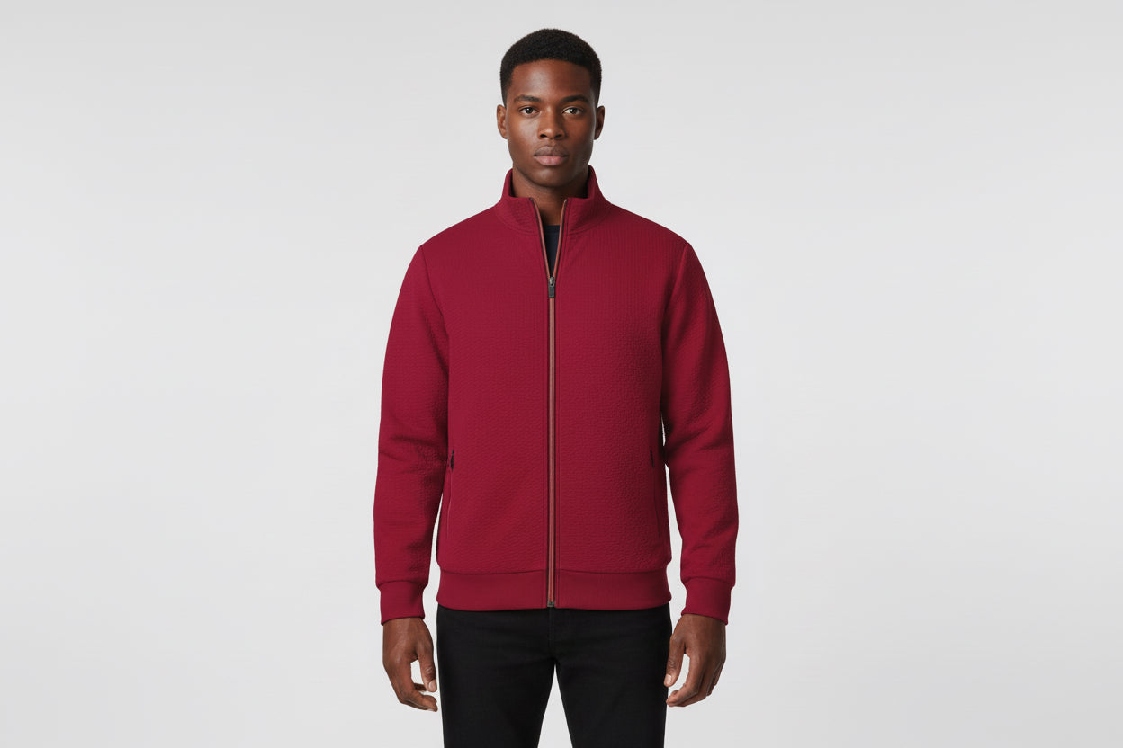 Men's Casual Jacquard Cardigan by GJG Denim