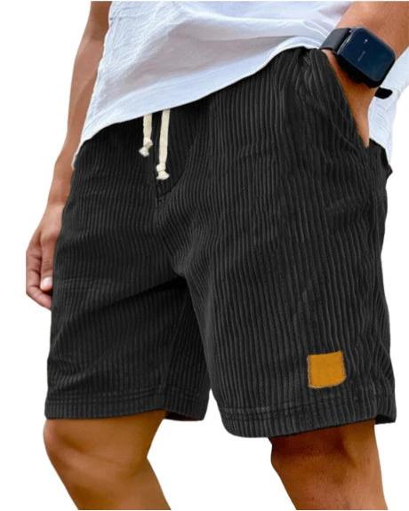 Vintage Embroidered Corduroy Fashion Lace-up Casual Shorts by GJG Denim