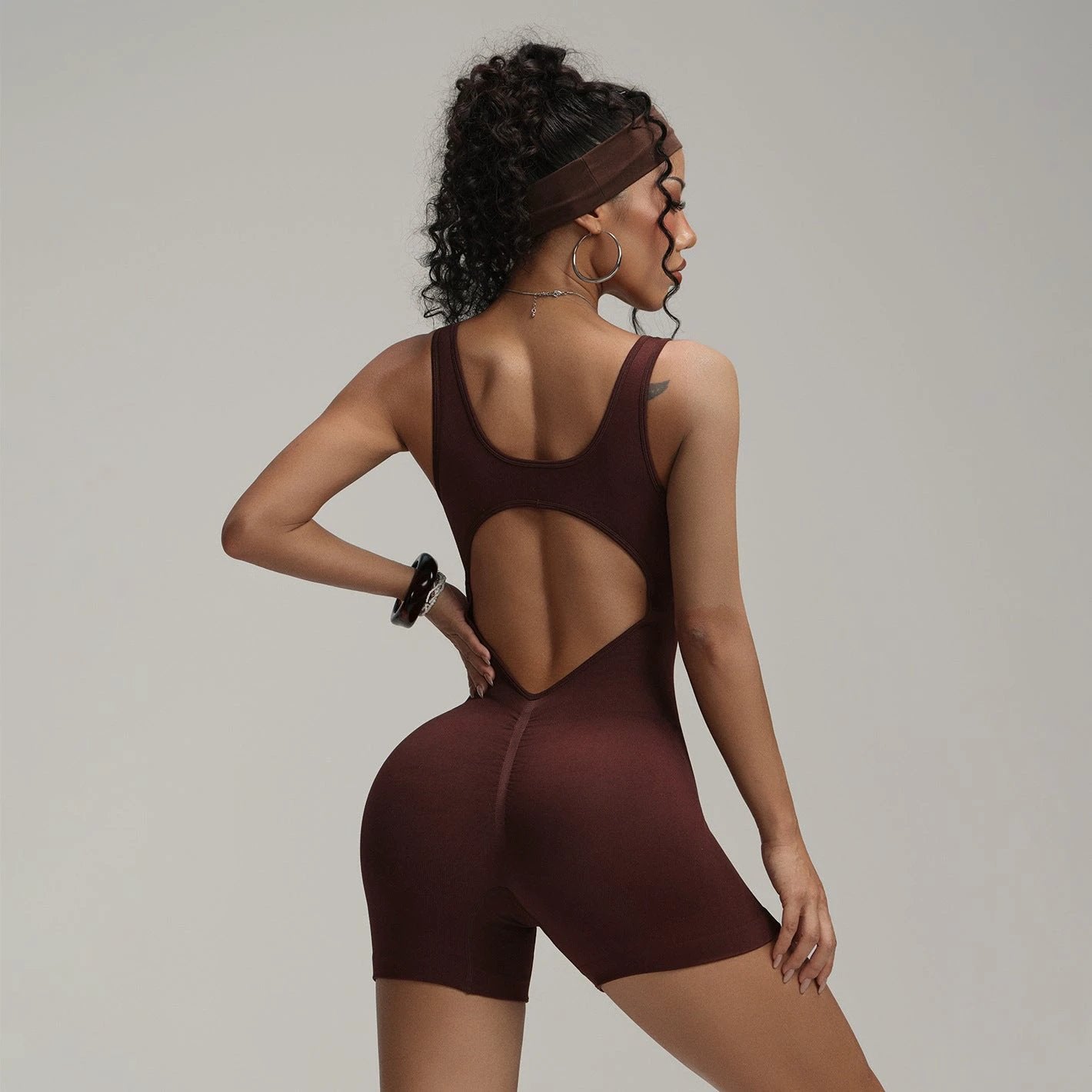 Shoulder Strap One-piece Peach Hip Shorts by GJG Denim
