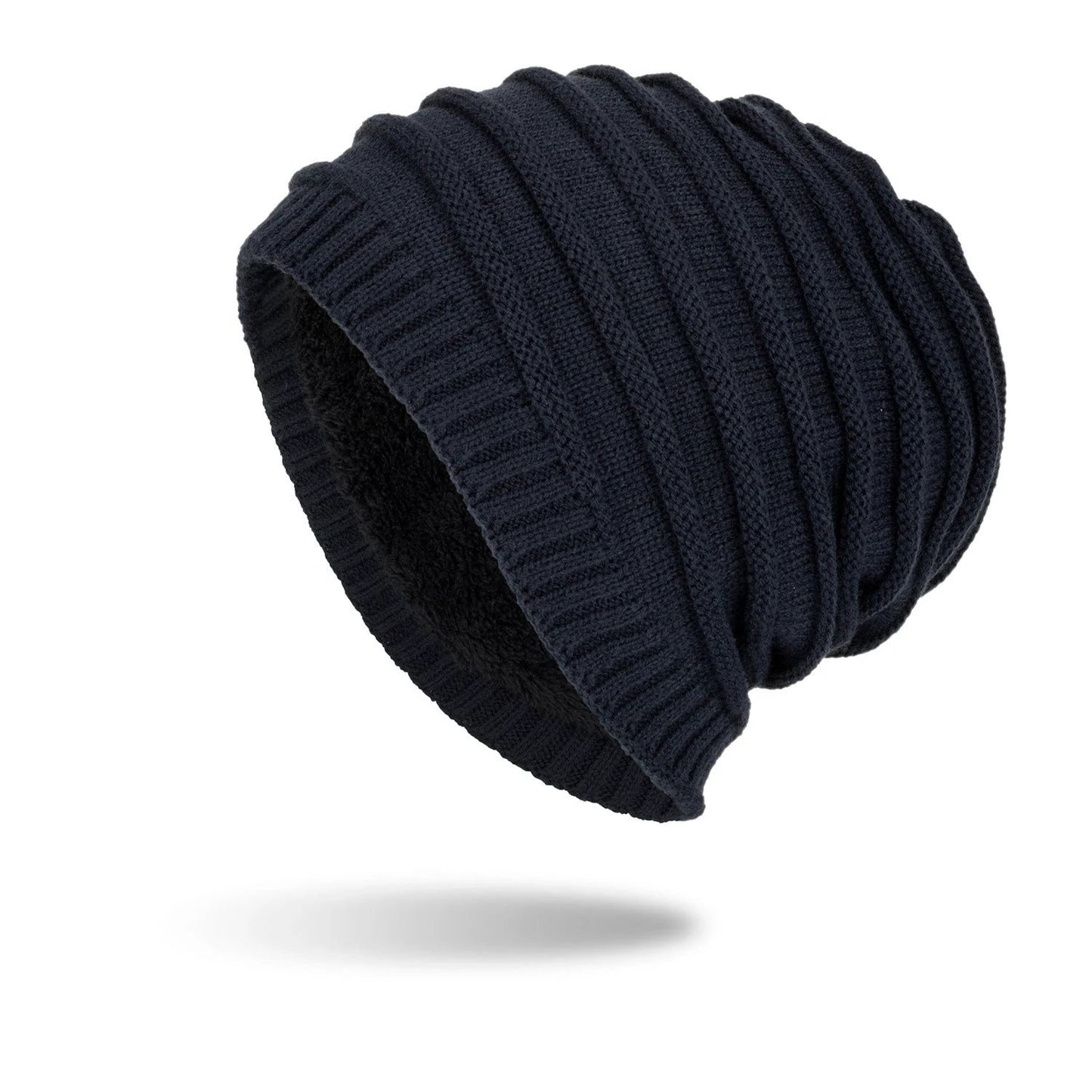 Men's Plush Warm Knit Ear Guards Beanie by GJG Denim