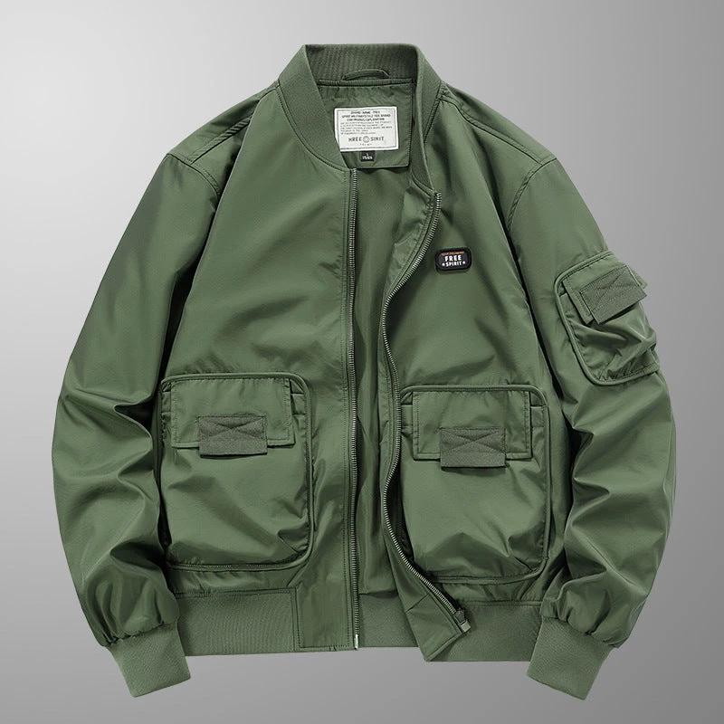 Men's Pilot Multi-bag Windproof Breathable Retro Jacket by GJG Denim