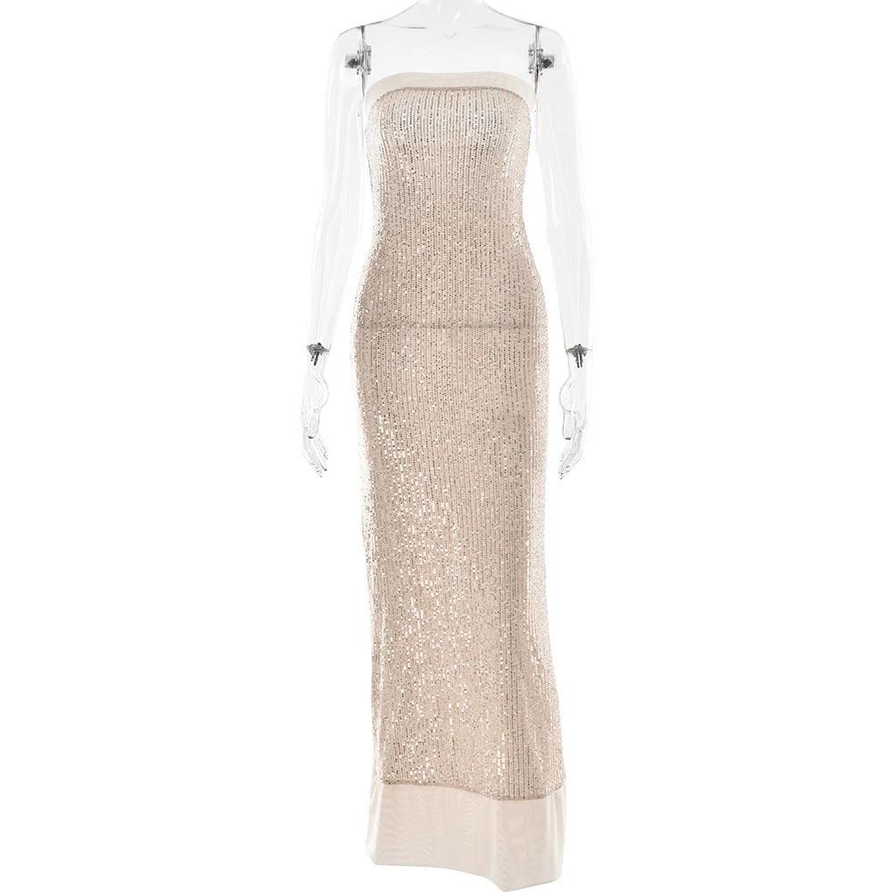 Women's Evening Dress Elegant Bandeau Slim-fit by GJG Denim