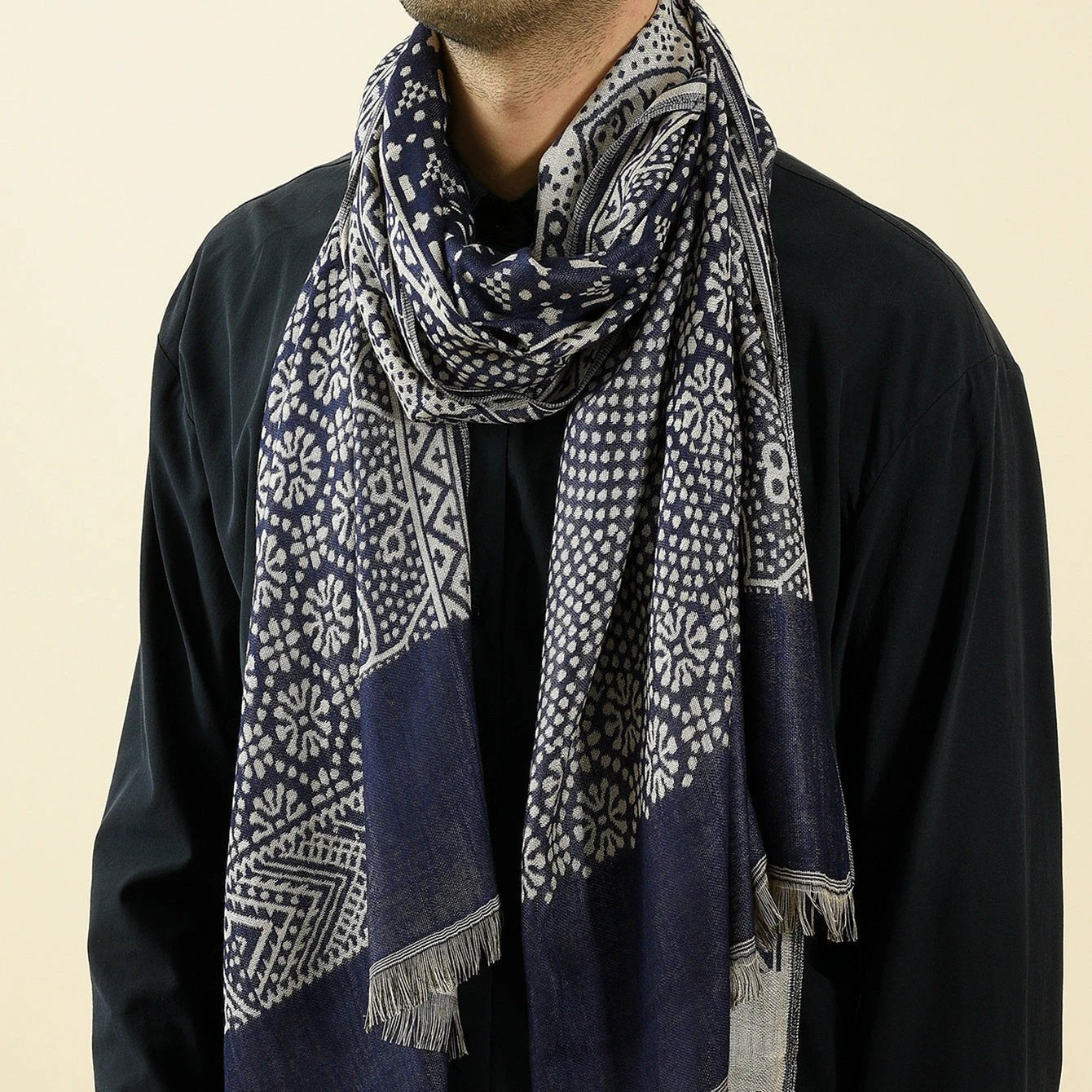Men's Cotton And Linen Short Scarf by GJG Denim