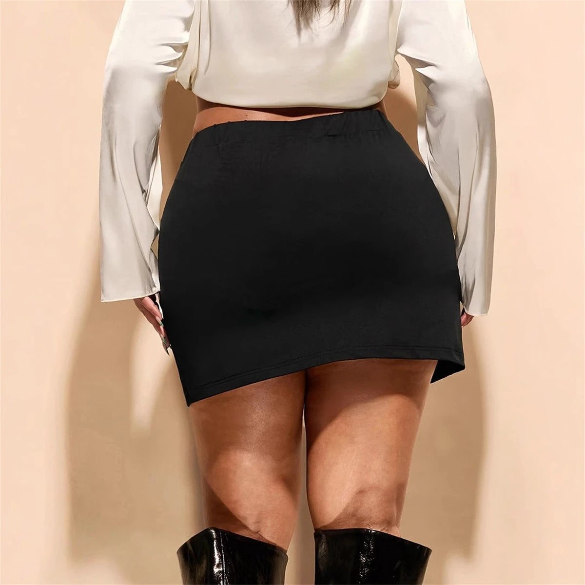 Sheath Figure-hugging Ultra-short Skirt by GJG Denim