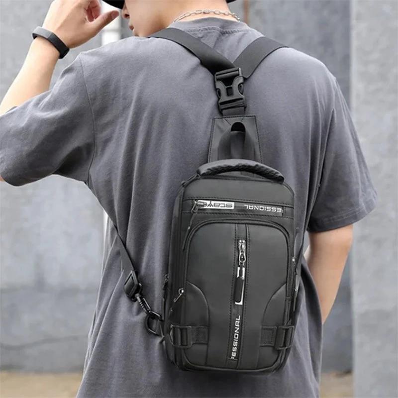 Men's Crossbody Multifunctional Backpack by GJG Denim