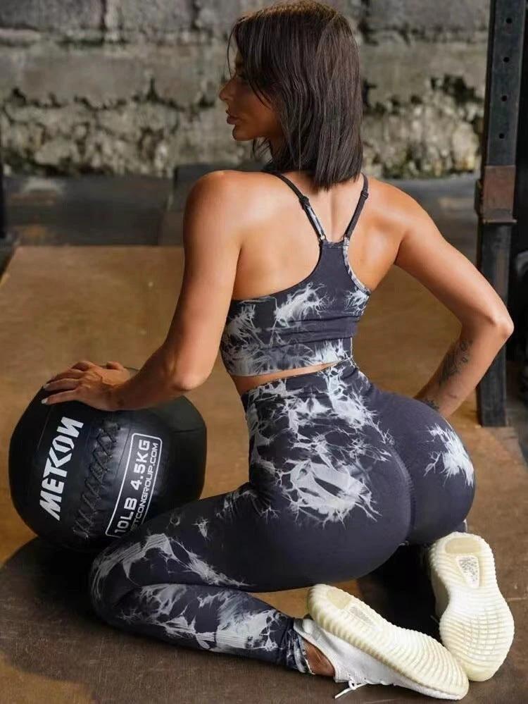 Yoga Clothing Top Sling Women's Tight Quick-drying Workout Clothes Belly Contracting Hip Lifting Suit by GJG Denim