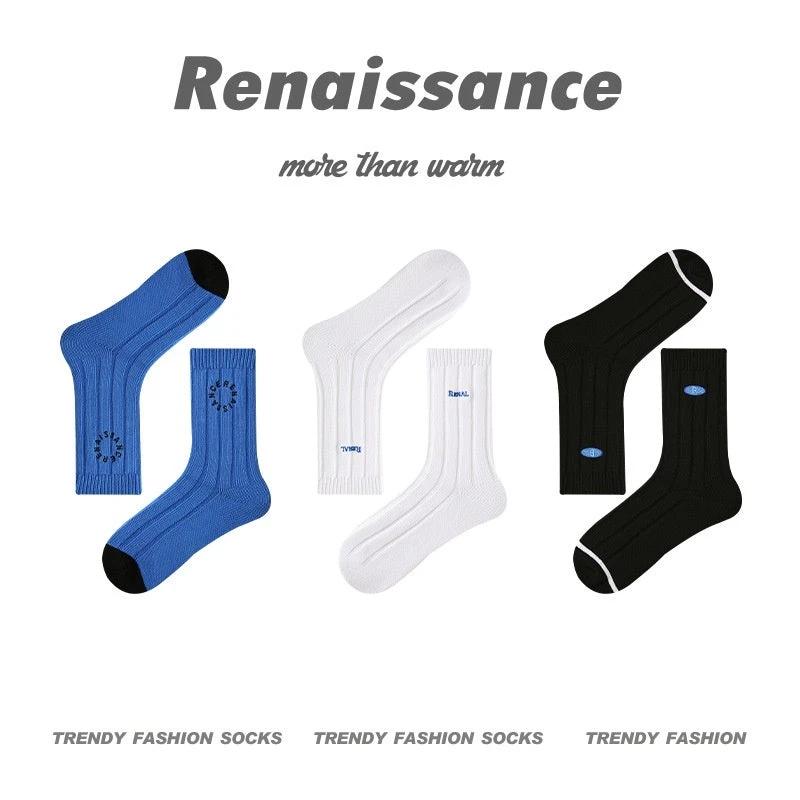Men's Renaissance Original Tube Socks Simple Letters by GJG Denim