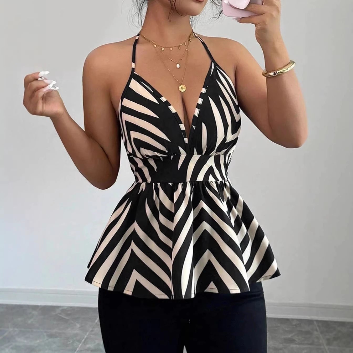Elegant Halter-style Backless Top For Women by GJG Denim