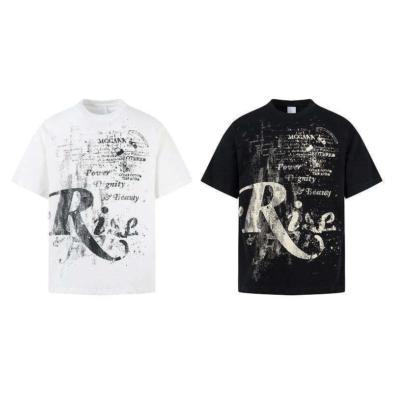 Men's And Women's Letter Printing Casual Couple's Tops by GJG Denim