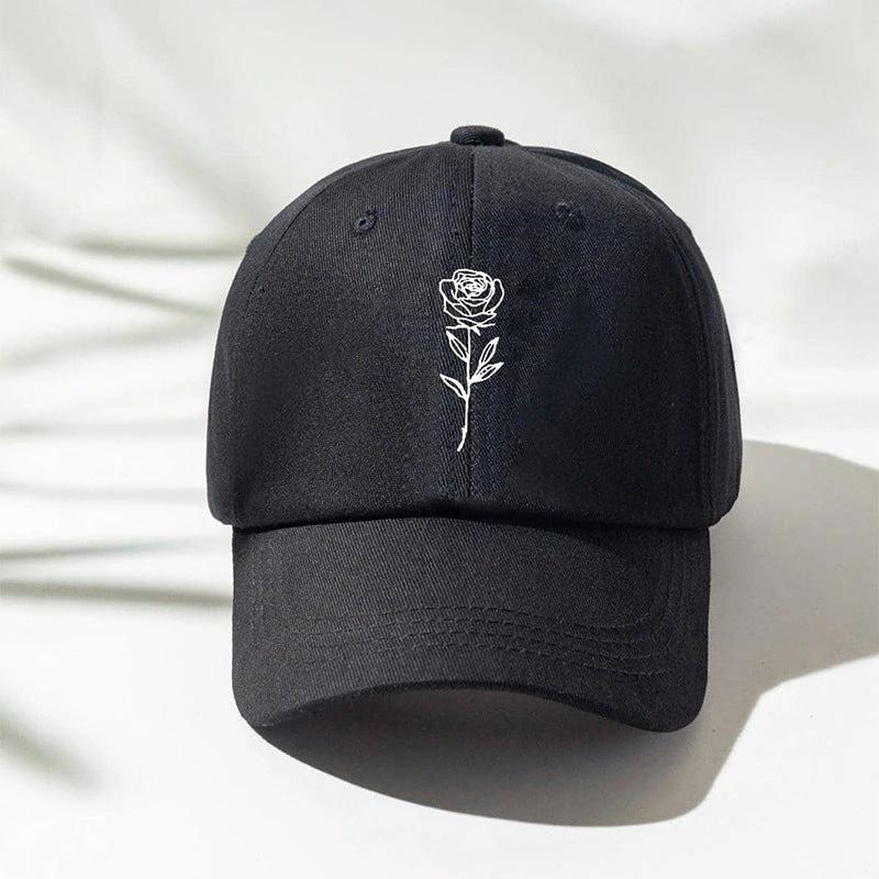 Men's Casual Simple Rose Washed Baseball Cap by GJG Denim