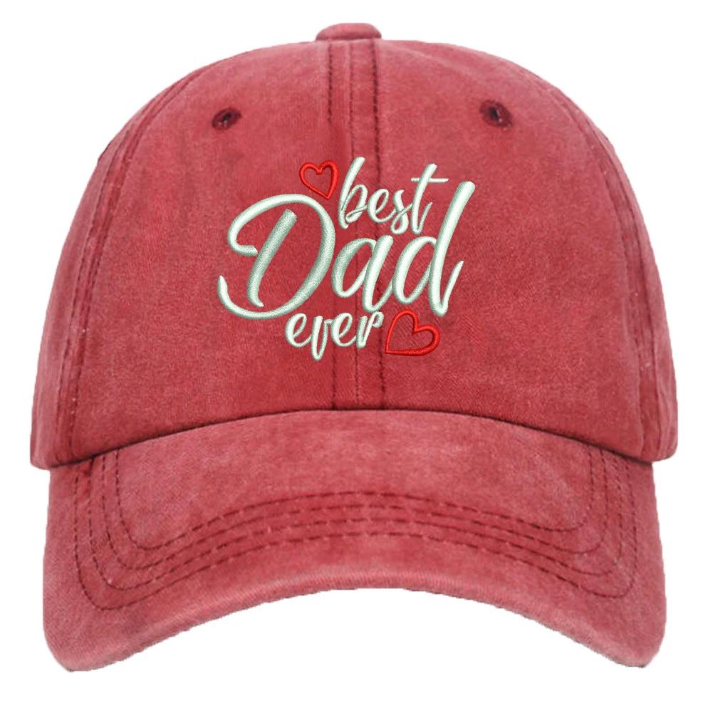 Washed Cotton Embroidered Letter Baseball Cap For Men by GJG Denim