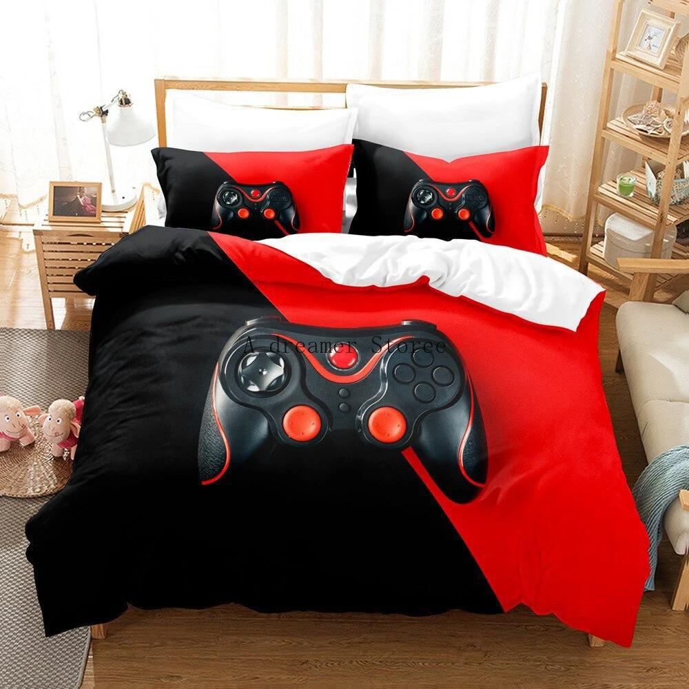 Game Controller Pattern Printed Bedding Duvet Cover Three-Piece Set by GJG Denim