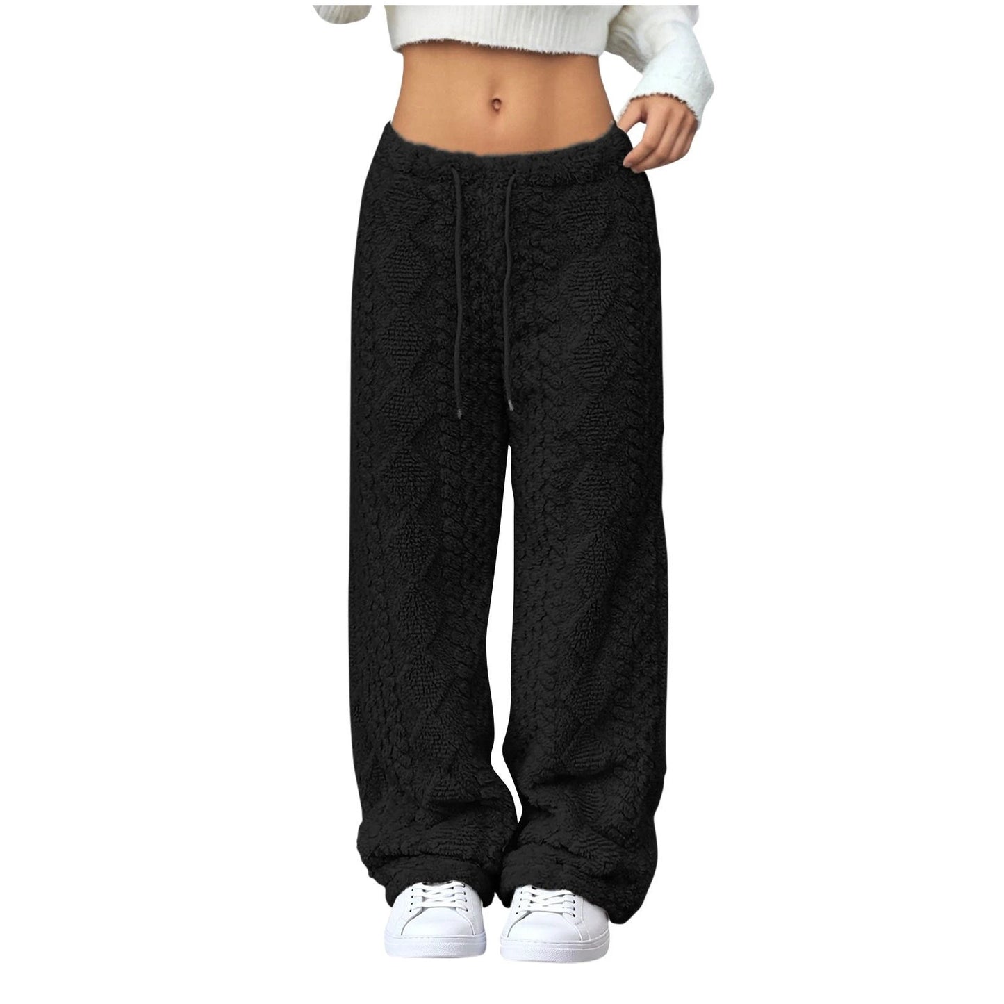 Velvet Padded Loose Straight-leg Trousers by GJG Denim