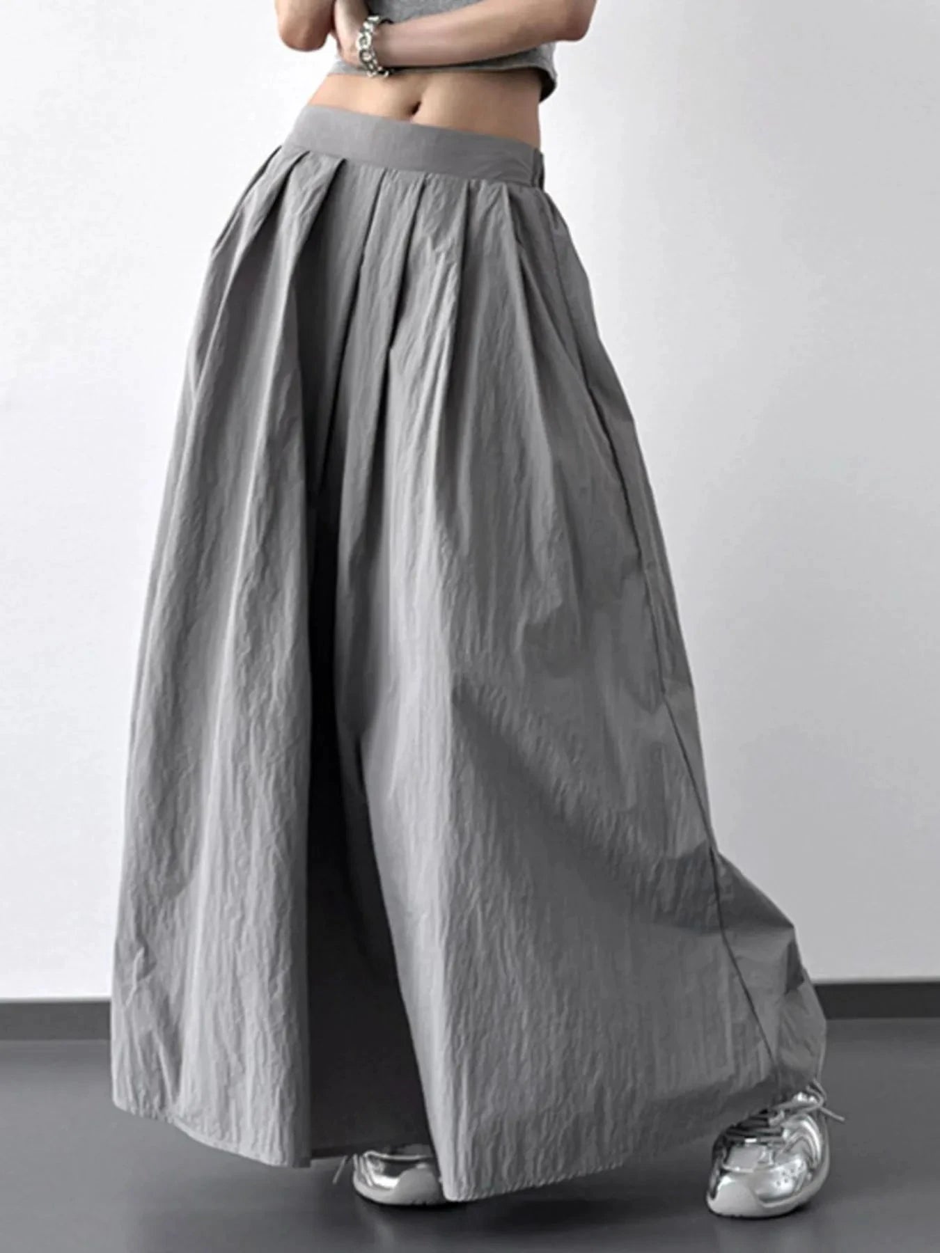 Pleated Linen Maxi Skirt by Lady Ros