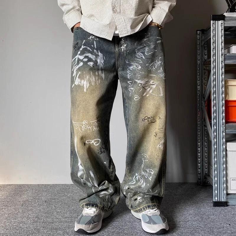 Men's Design Wide-Leg Jeans by GJG Denim