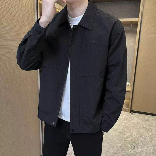 Men's Lapel All-match Work Fashionable Jacket by GJG Denim