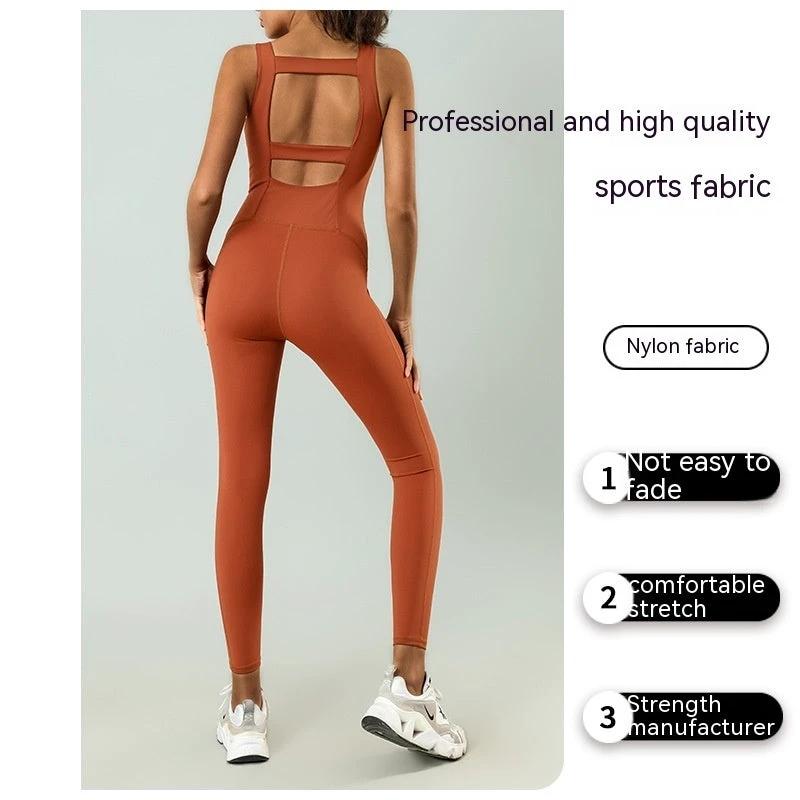 With Chest Pad One-piece Workout Clothes Back Tight Pilates by GJG Denim