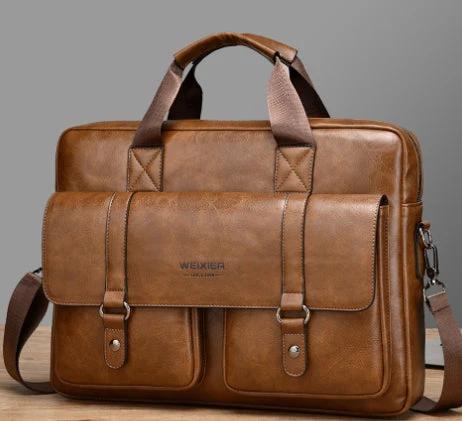 Men's Business Large-Capacity Shoulder Crossbody Briefcase by GJG Denim