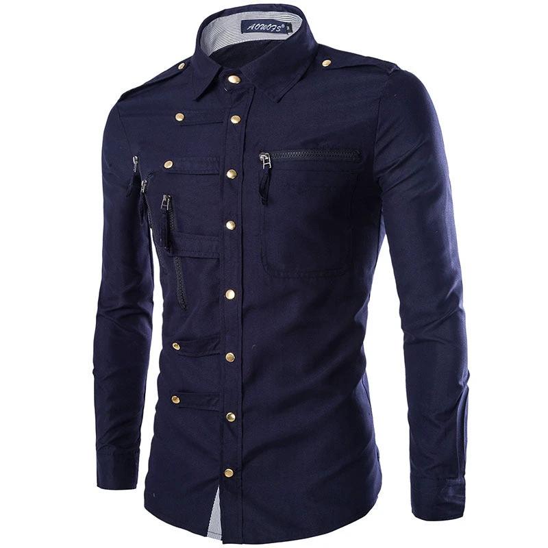 Men's Slim Fit Cotton Dress Shirt by GJG Denim