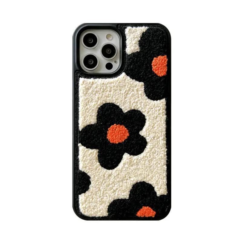 Plush Flowers Are Suitable For Ladies Autumn And Winter Mobile Phone Cases by GJG Denim