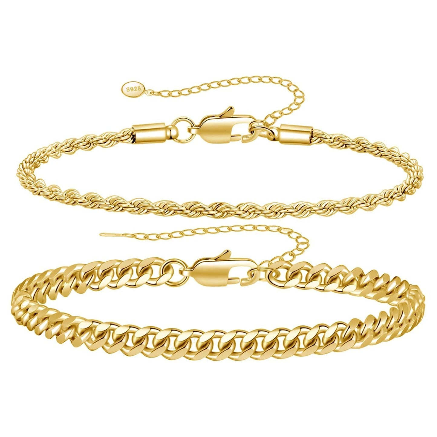 Men's Cuban Chain Bracelet Set by GJG Denim