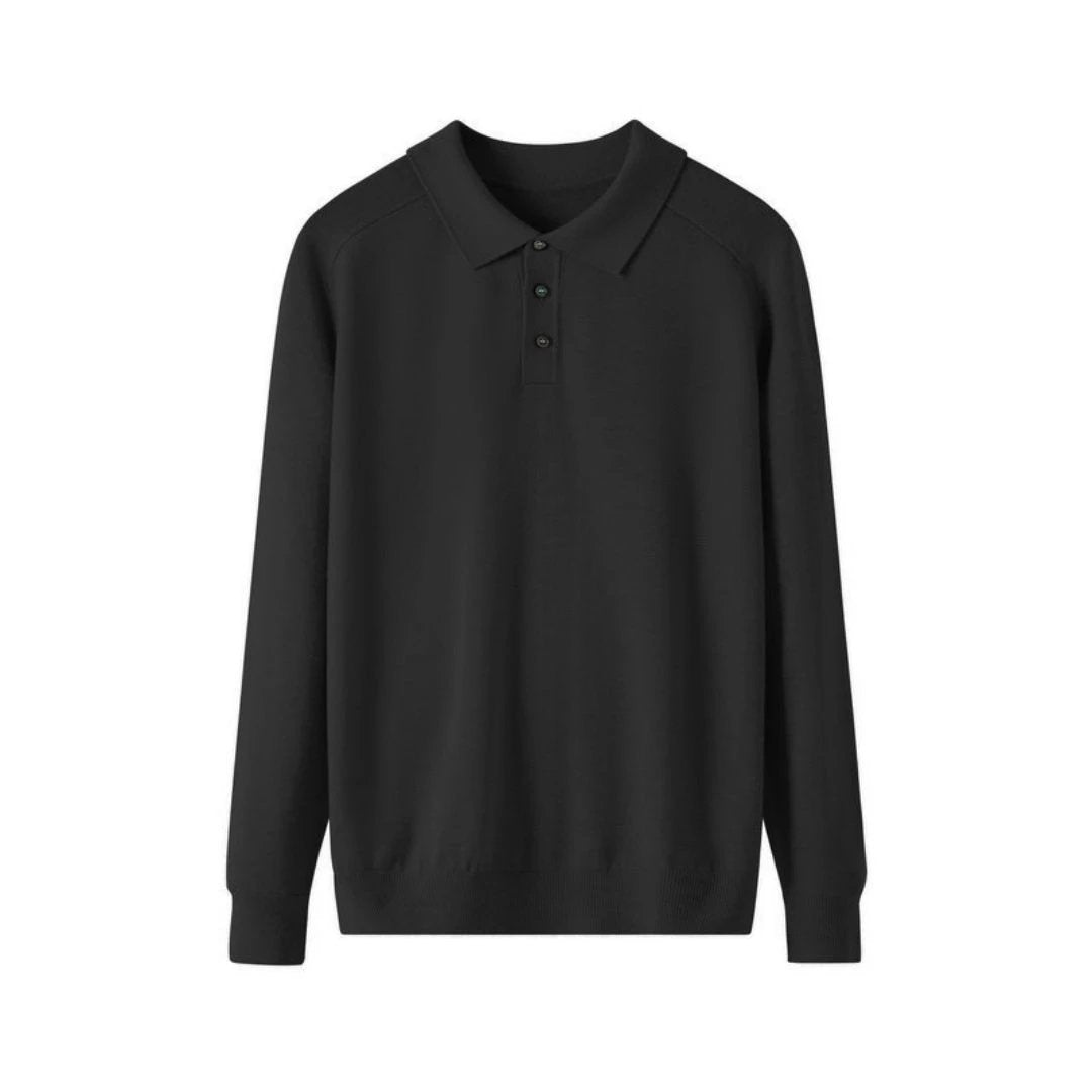 Men's Lapel Long Sleeve Sweater by GJG Denim