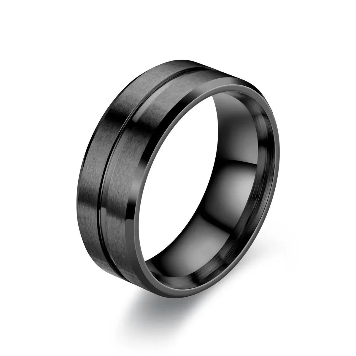 Black Titanium Steel Ring For Men by GJG Denim