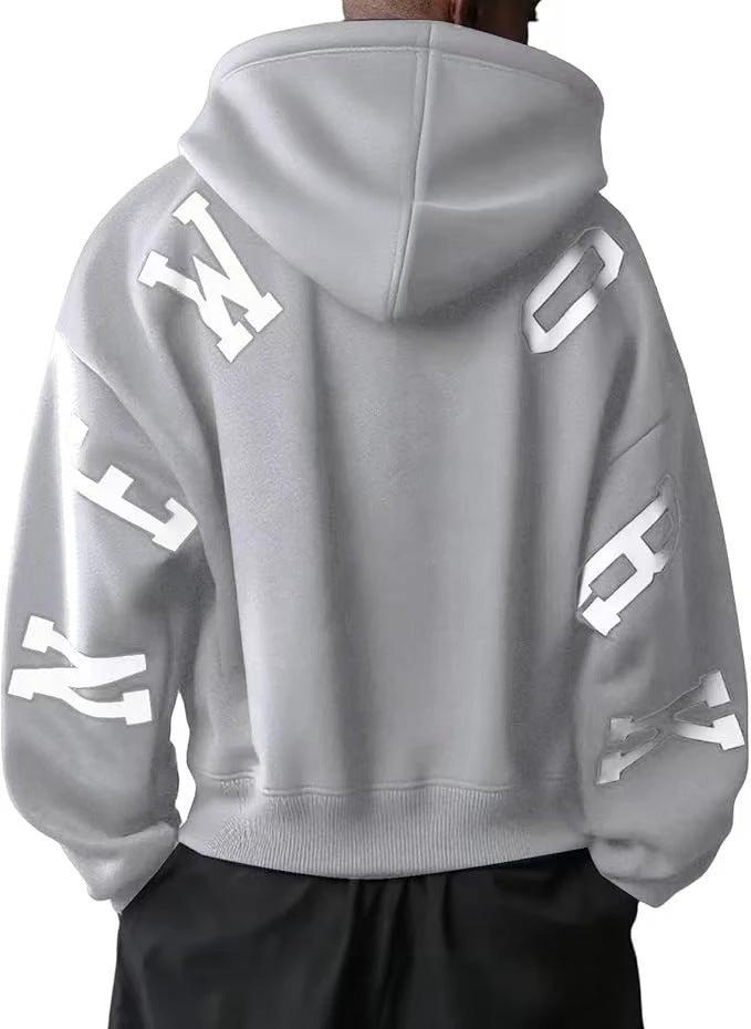 Fashion Printed Thickening All-match Long Sleeve Loose Hooded Sweater For Women by GJG Denim