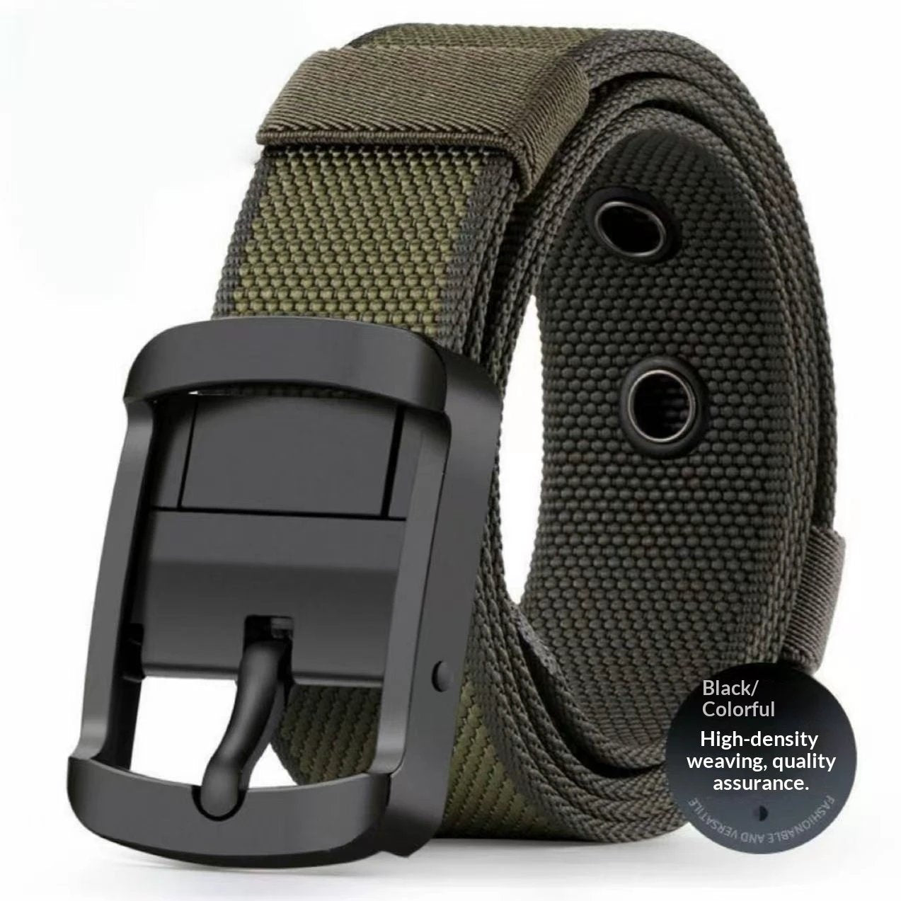Men's Nylon Belt With A Double-sided Pin Buckle by GJG Denim