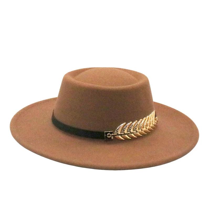 Retro Wide-Brimmed Wool Jazz Hat For Men by GJG Denim
