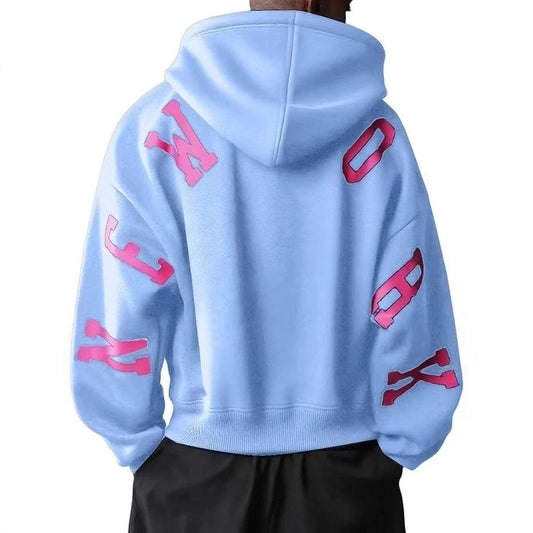 Fashion Printed Thickening All-match Long Sleeve Loose Hooded Sweater For Women by GJG Denim