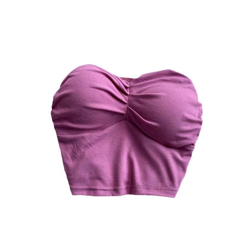 Outer Wear Wrapped Chest Strapless With Chest Pad Anti-exposure Inner Base Underwear by GJG Denim