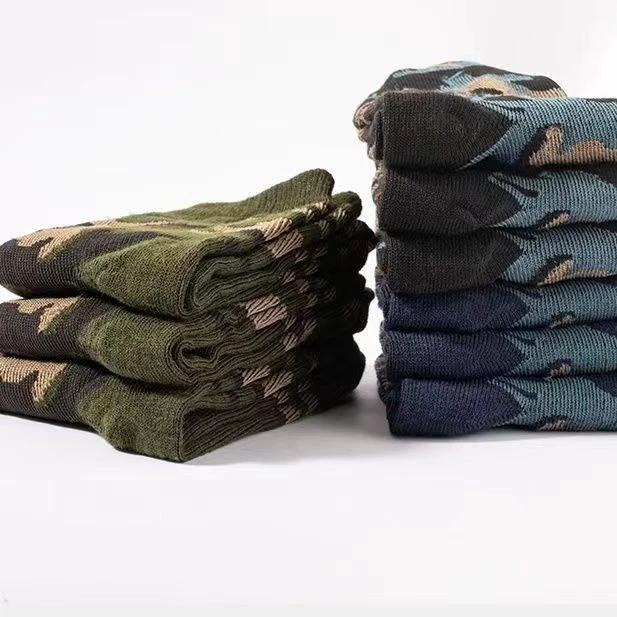 Men's Camoflauge Polyester Cotton Tube Socks by GJG Denim