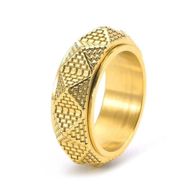Titanium Steel Pyramid Men's Ring by GJG Denim