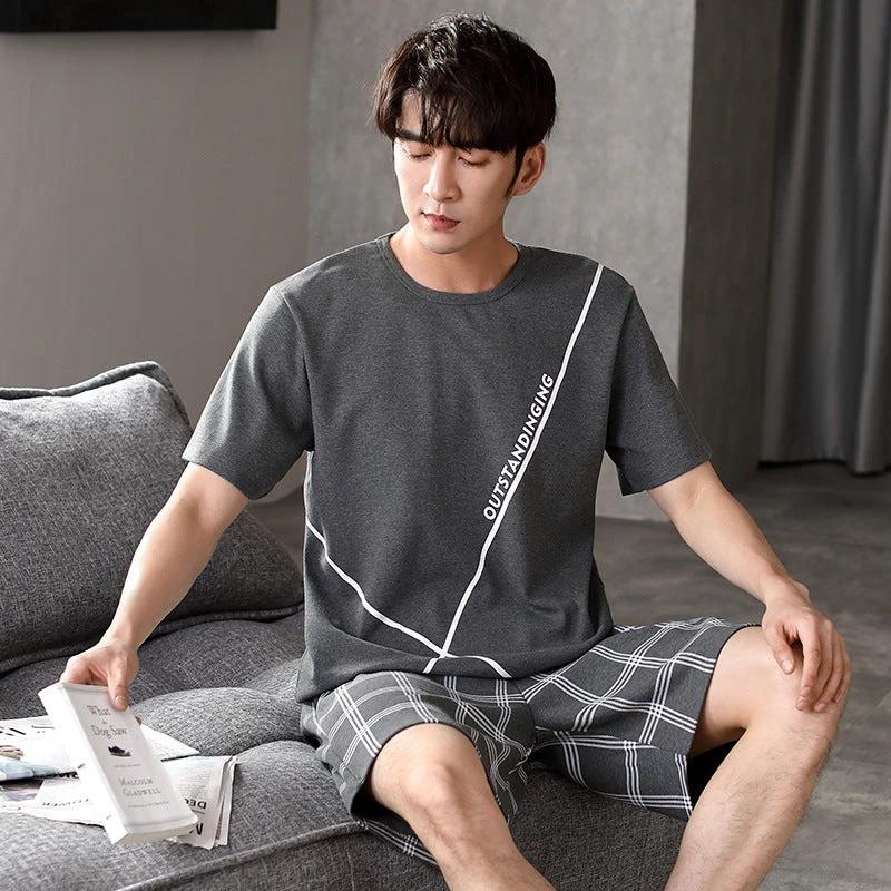 Men's Cotton Short Sleeve Pajama Set by GJG Denim