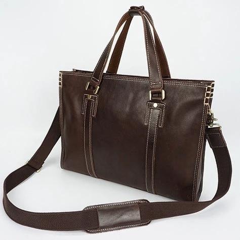 Men's Leather Shoulder Messenger Bag by GJG Denim