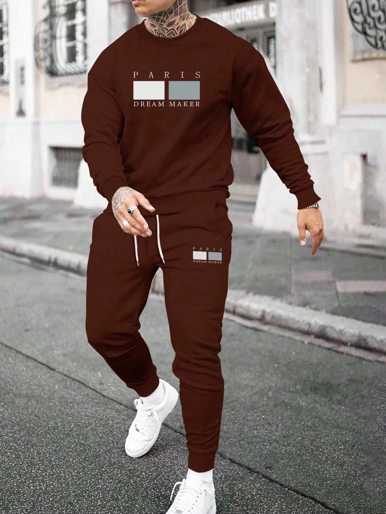 Round Neck Sweater Suit For Men by GJG Denim