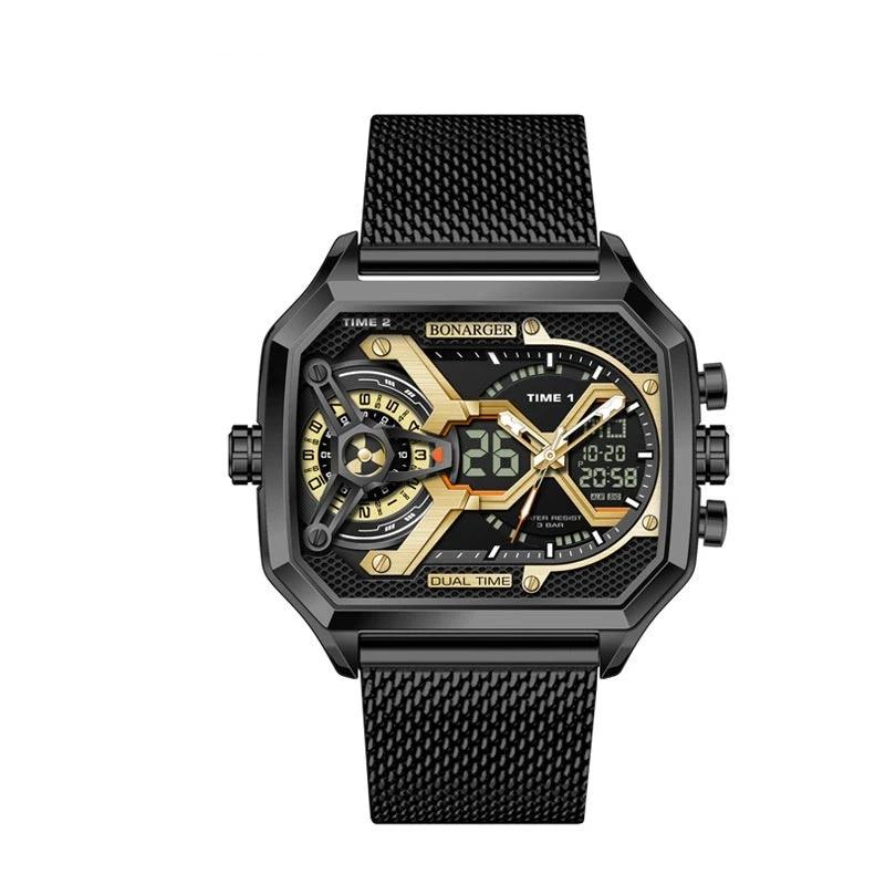 Men's Electronic Multi-functional Sports Luminous Waterproof Watch by GJG Denim