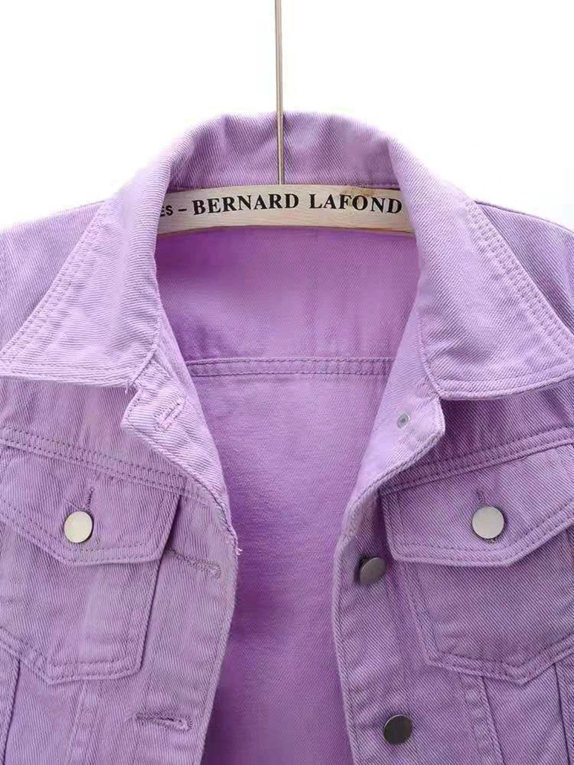 Full Size Cropped Denim Jacket Plus Size by Lady Ros