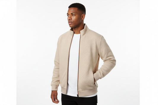 Men's Casual Jacquard Cardigan by GJG Denim
