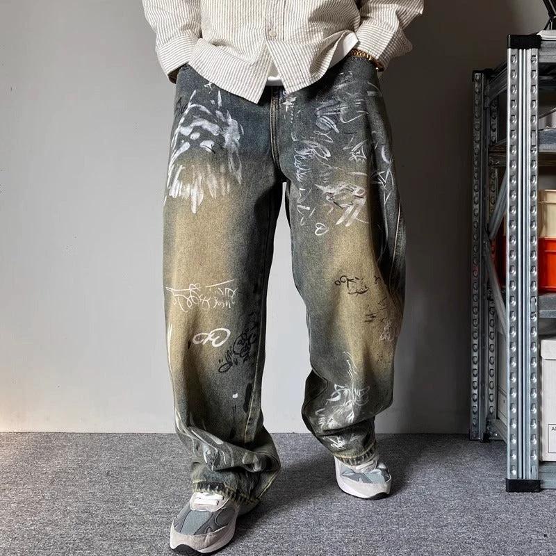 Men's Design Wide-Leg Jeans by GJG Denim